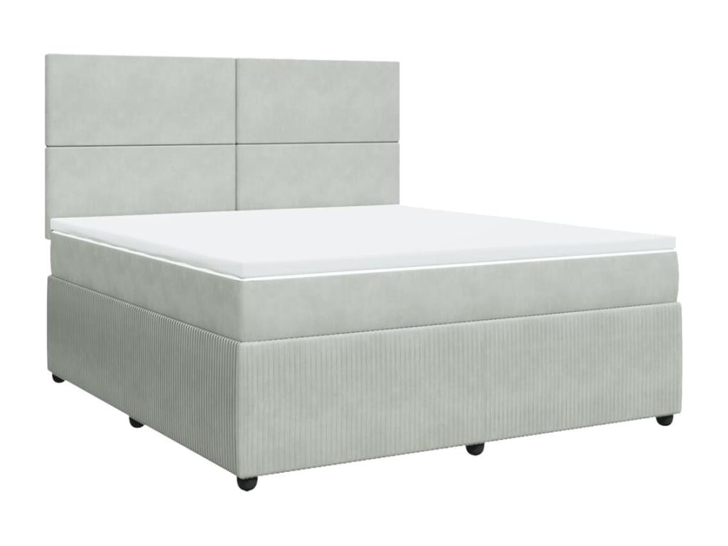 Sommier à Cosymeub de lit et matelas Gris clair 180x200cm Velours ZVOM30718