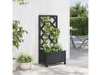 Jardinière avec treillis noir bois massif de sapin YVMN49486