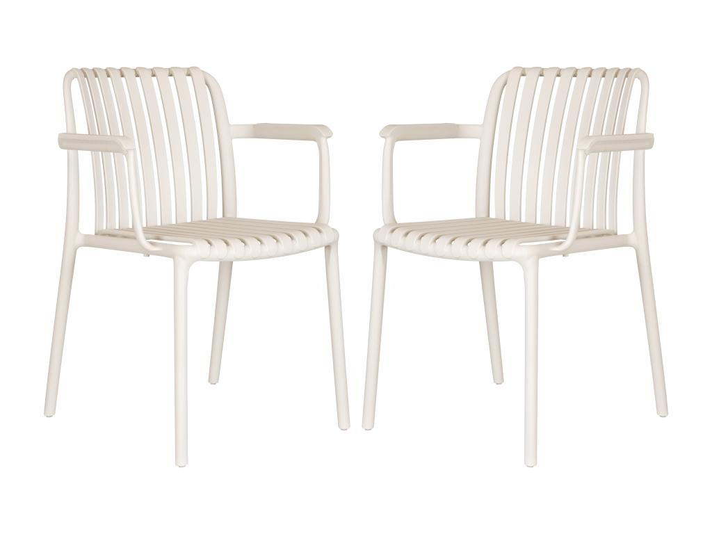 Lot de 2 fauteuils de jardin empilables en polypropylène - Beige - Artigeo GNHG38943