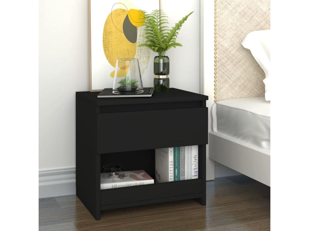 Table de chevet Noir 40x30x39 cm Aggloméré NLSZ06243