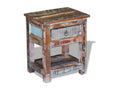 Table d'appoint 1 tiroir Bois de récupération massif 43x33x51cm RNNI78575