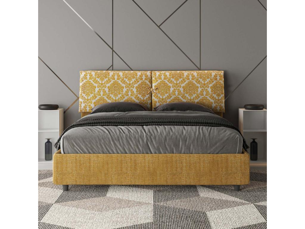 Lit coffre rembourrée 160x190 tissu Artigeo 3 jaune Artigeo HQSY78364