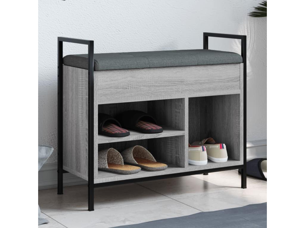 Banc à chaussures Artigeo gris 65.5x32x57.5 cm bois d'ingénierie ZMOX17758