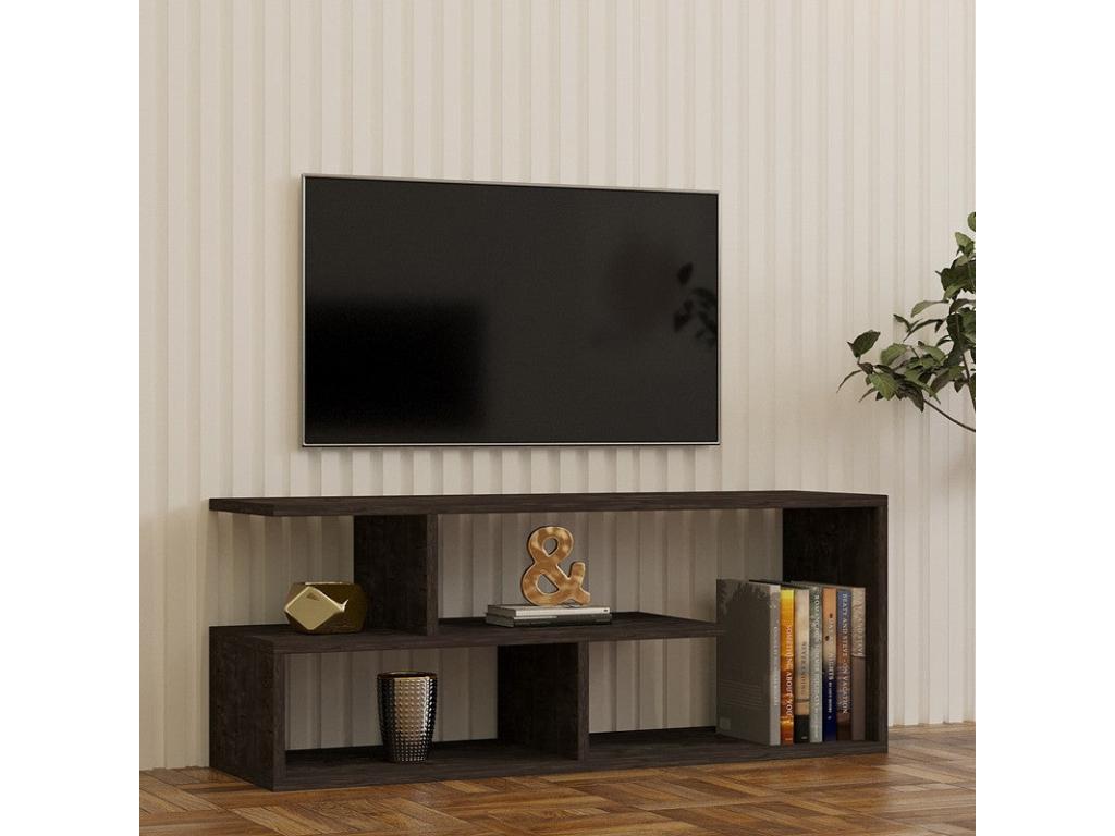 meuble tv Artigeo mélaminé noir-gris foncé 100x29.5x40 cm QCPT08337