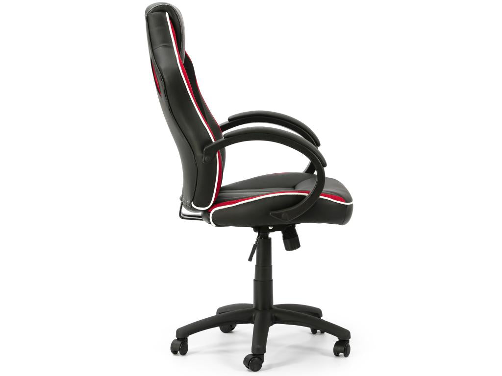 Fauteuil de Bureau réglable et inclinable Cosymeub tapissé en Similicuir Noir/Rouge WZZF00457