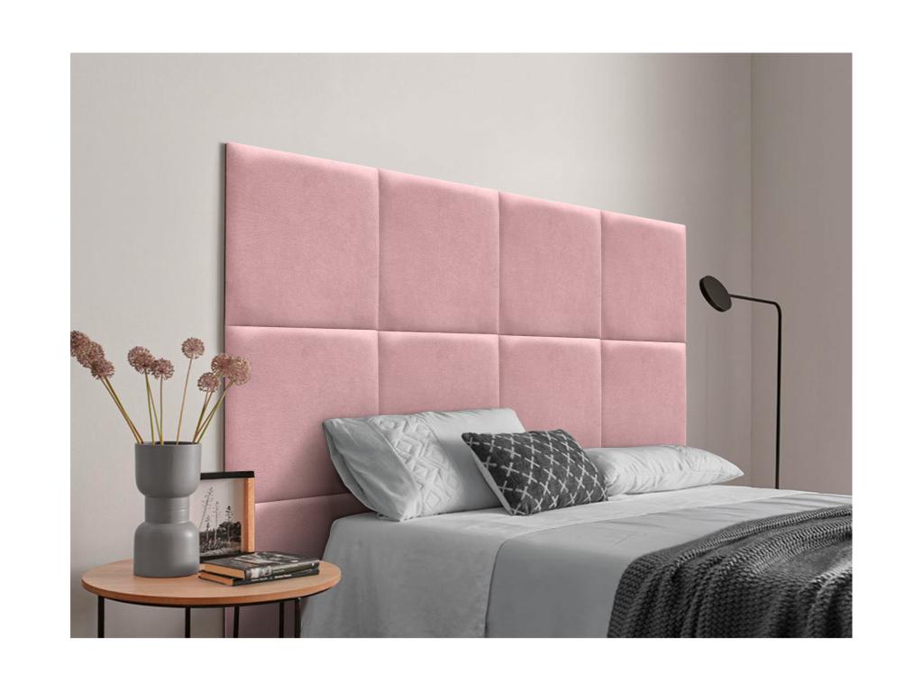 Cosymeub Tête de lit tapissée en tissu Aqualine composée de panneaux de lit autocollants interchangeables pour chambre de luxe saumon 180 cm KUYK78870