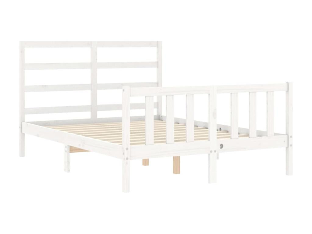Cadre de lit sans matelas blanc bois de pin massif NLSS54977