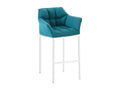 Tabouret de bar - Tissu / Métal - Turquoise - Artigeo WJPC10537
