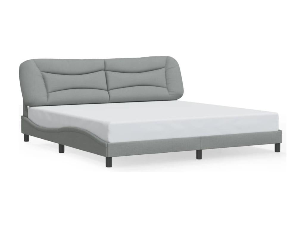 Cadre de lit sans matelas gris clair 200x200 cm tissu HIPV28020