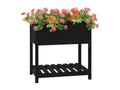 Jardinière avec étagère Noir 82.5x54x81 Bois massif de pin VPUQ73339