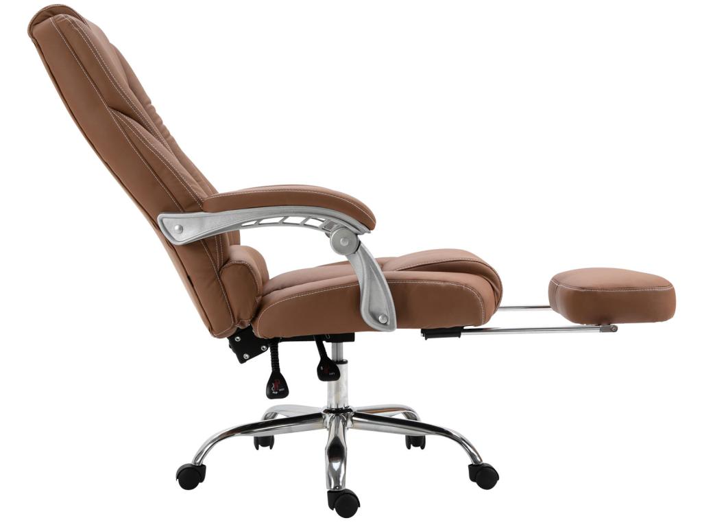 Chaise de bureau - Similicuir / Métal chromé - Marron clair - Cosymeub YCDT42576