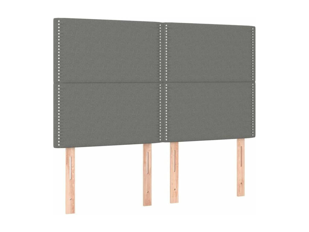 Sommier à Cosymeub de lit avec matelas Gris foncé 140x190 Tissu VAPW97012