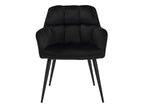 Lot de 6 chaises avec accoudoirs - Velours et métal - Noir - PEGA de Cosymeub XSXX43917