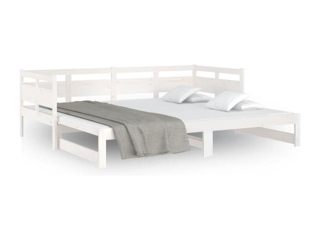 Lit coulissant sans matelas blanc 2x 90x190 cm UVBJ35521