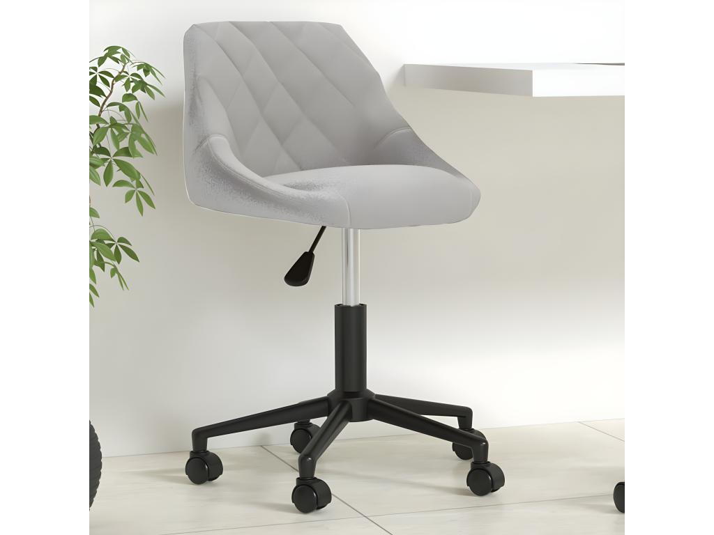 Chaise pivotante de bureau Gris clair Velours TIQZ34521