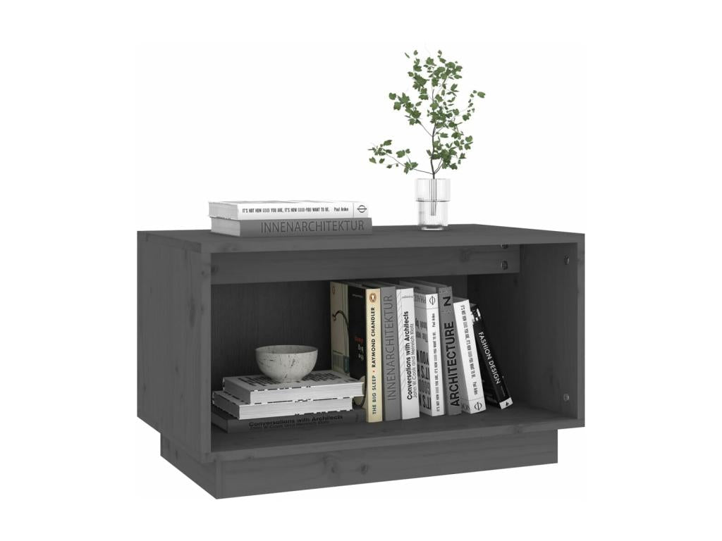 Meuble TV Gris 60x35x35 cm Bois de pin massif EUMW91549