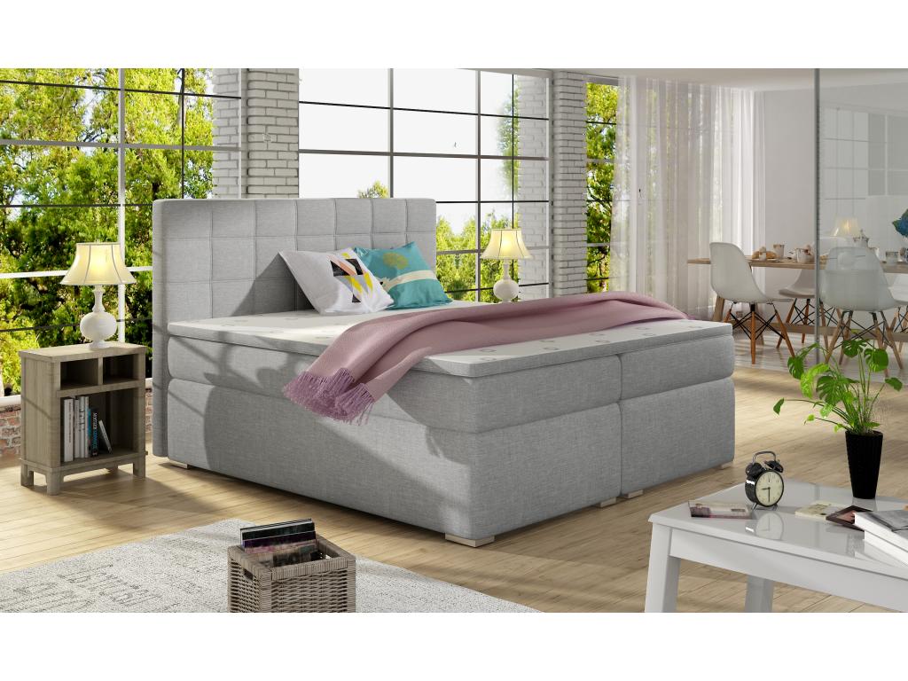 Chezlova Spring Lit Marie S 140x200 /Tissu-Gris HLKU25132