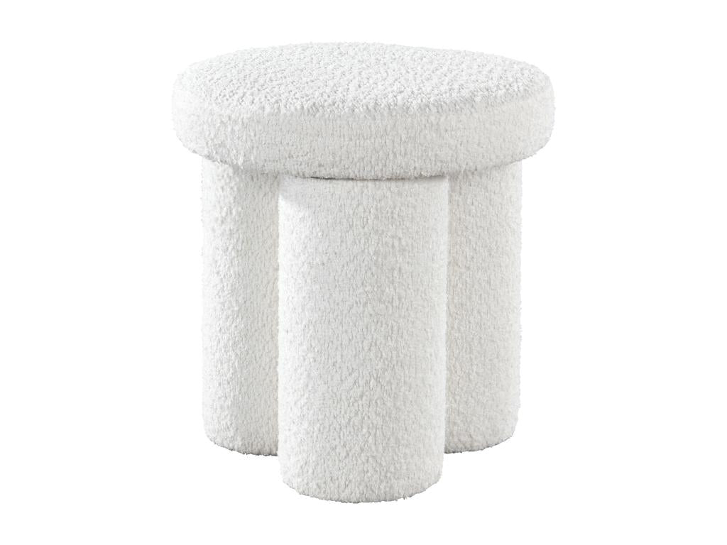 Pouf en tissu bouclette blanc CONOMO ZLRC15861