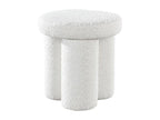 Pouf en tissu bouclette blanc CONOMO ZLRC15861