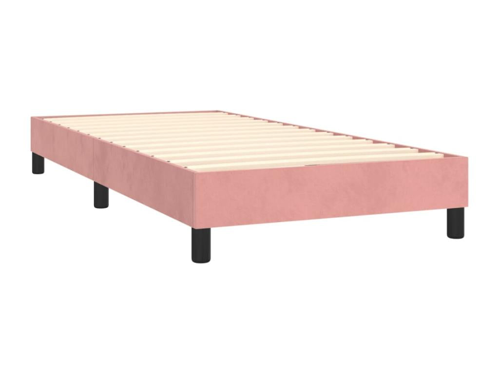 Cadre de lit sans matelas rose 90x200 cm velours YHMP01261