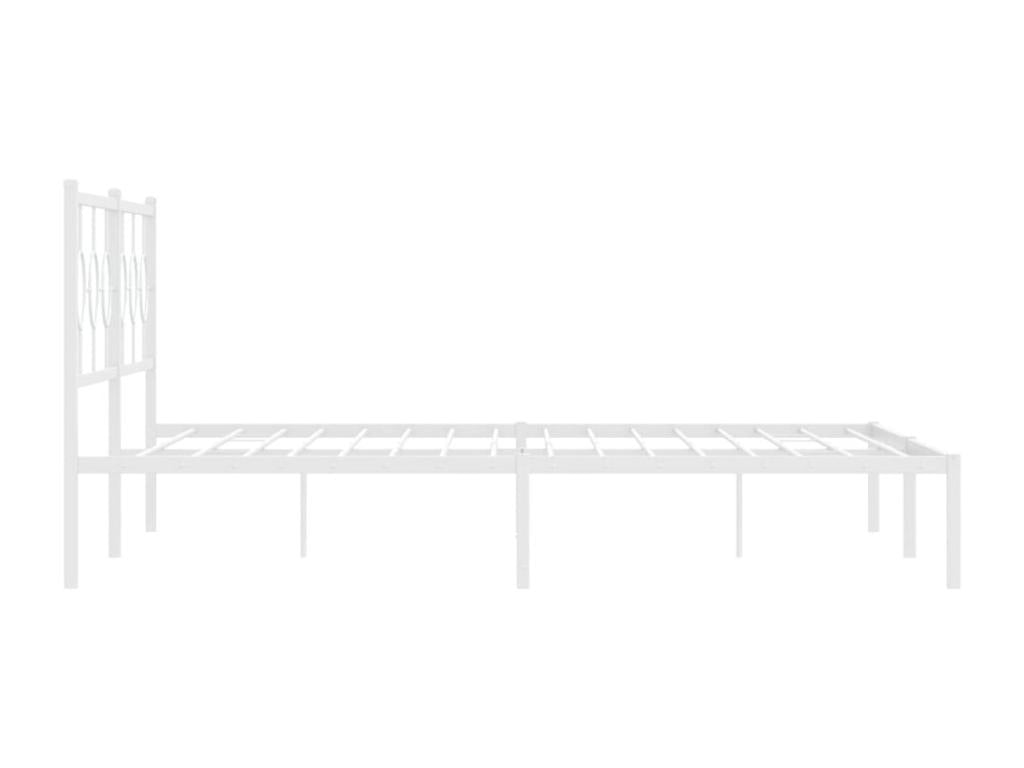 Cadre de lit métal avec tête de lit blanc 200x200 cm LWUX25131