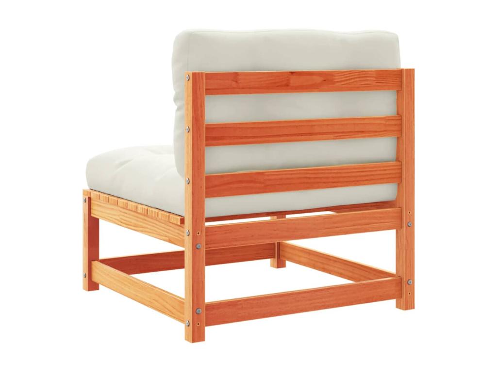 Salon de jardin 5 pcs avec coussins cire marron bois pin massif JPHJ87112