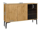 Ensemble Vitrine meuble de salle de bain buffet bas - 60x35x160 cm 120x35x80 cm - Bois MDF - LEDs - Naturel EDPK97768