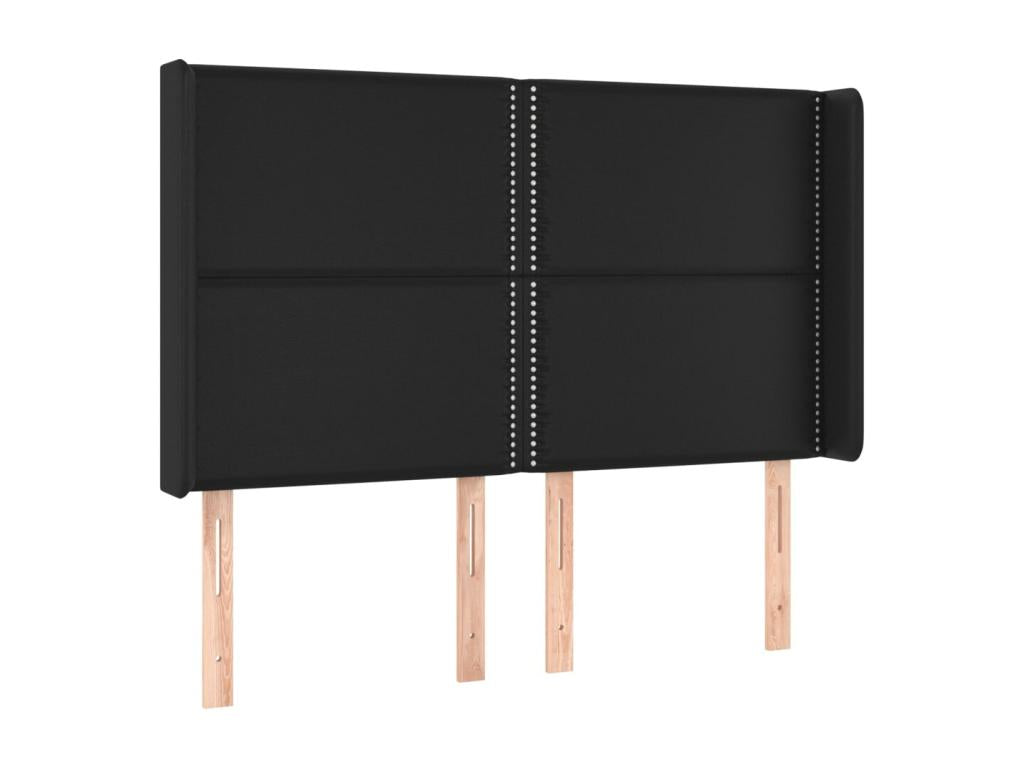 Tête de lit à LED Noir 147x16x118/128 cm Similicuir QNTK50225