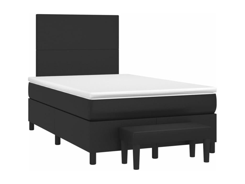 Sommier à Artigeo de lit avec matelas noir 120x190 cm similicuir SKNT26539