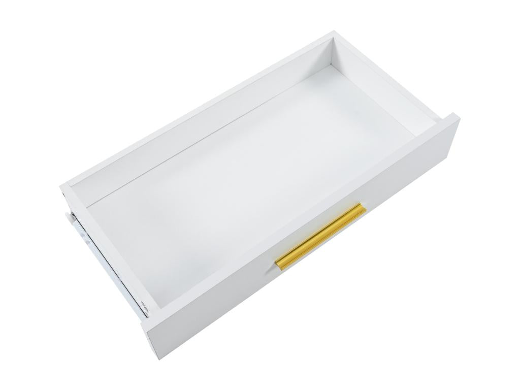 Console avec 2 tiroir - Pièds en métal doré - Blanc - Artigeo VODA28596