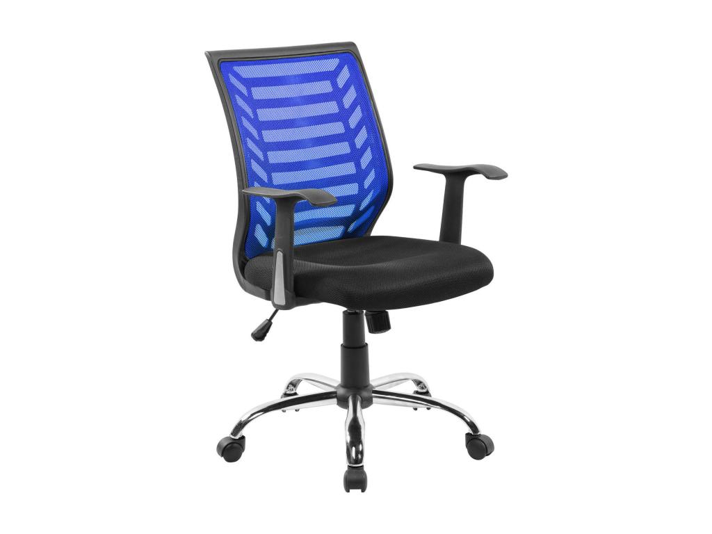 Chaise de bureau Cosymeub Chaise de travail en Cosymeub avec accoudoirs Siège de bureau ergonomique 59x60h93/103 cm Noir et Bleu LGOK13398