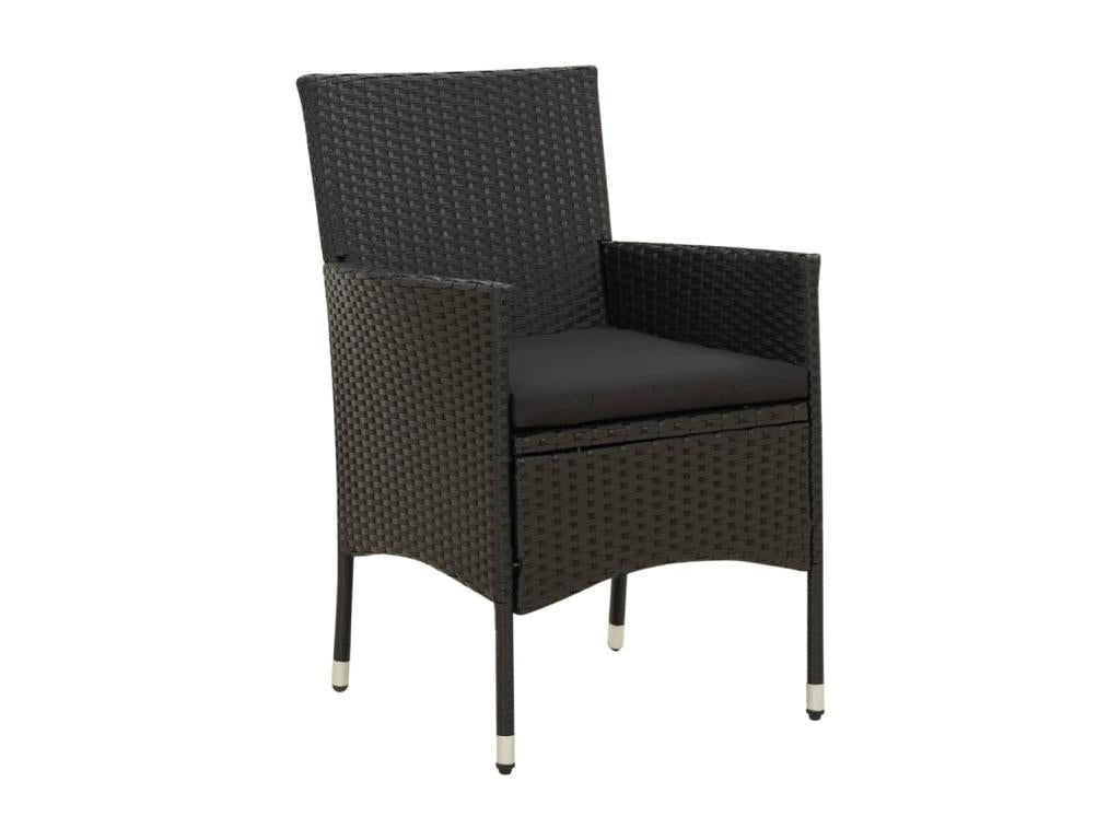 Salon d'extérieur 7 pcs avec coussins Résine tressée Noir 4 SNWZ80556