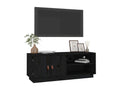 Meuble TV Noir 105x34x40 cm Bois de pin massif DEYP48925