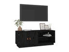 Meuble TV Noir 105x34x40 cm Bois de pin massif DEYP48925