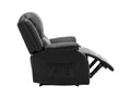 Fauteuil de relaxation inclinable avec repose-pied réglable à revêtement principal simili noir OPPW23900