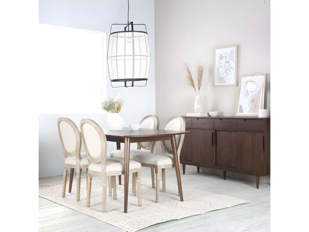 Chaise rembourrée en bois Beige 48x96 PAOZ68452