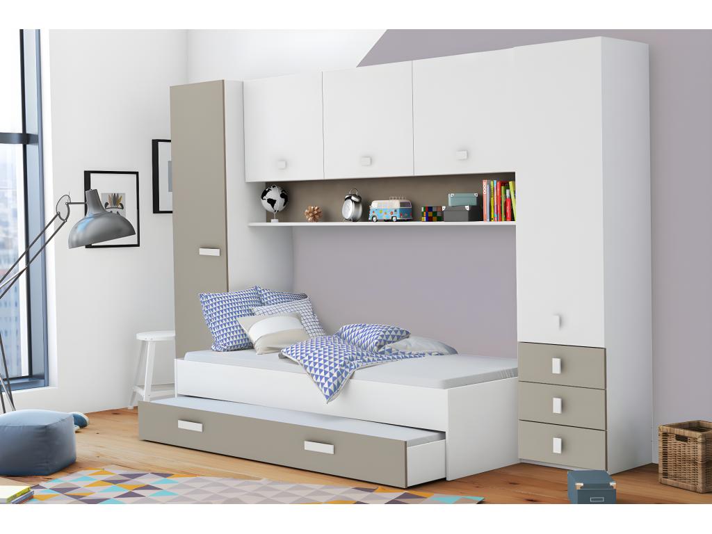 Pont de rangement / Meuble de rangement pour lit enfant - 304x203x53.5 cm SARH38662