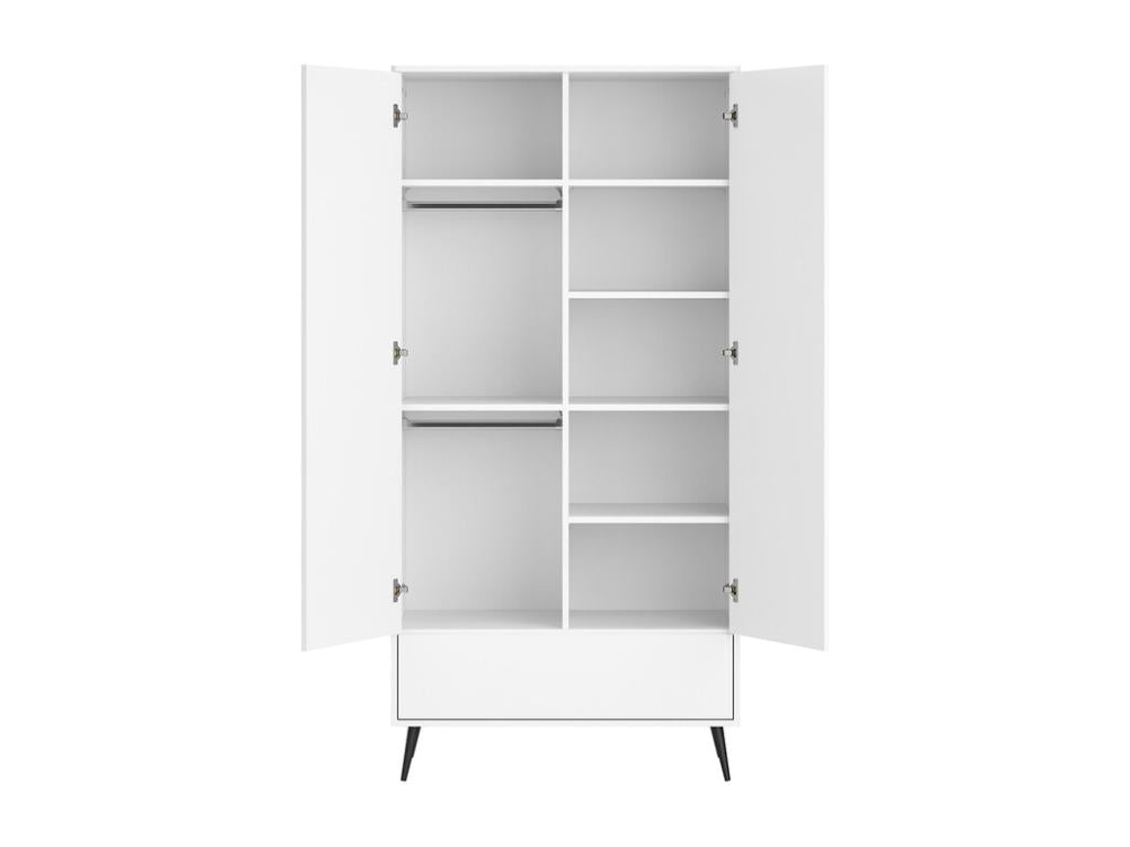 Chambre complète lit bébé 60x120 commode à langer et armoire 2 portes Artigeo Blanc ZVIQ51951
