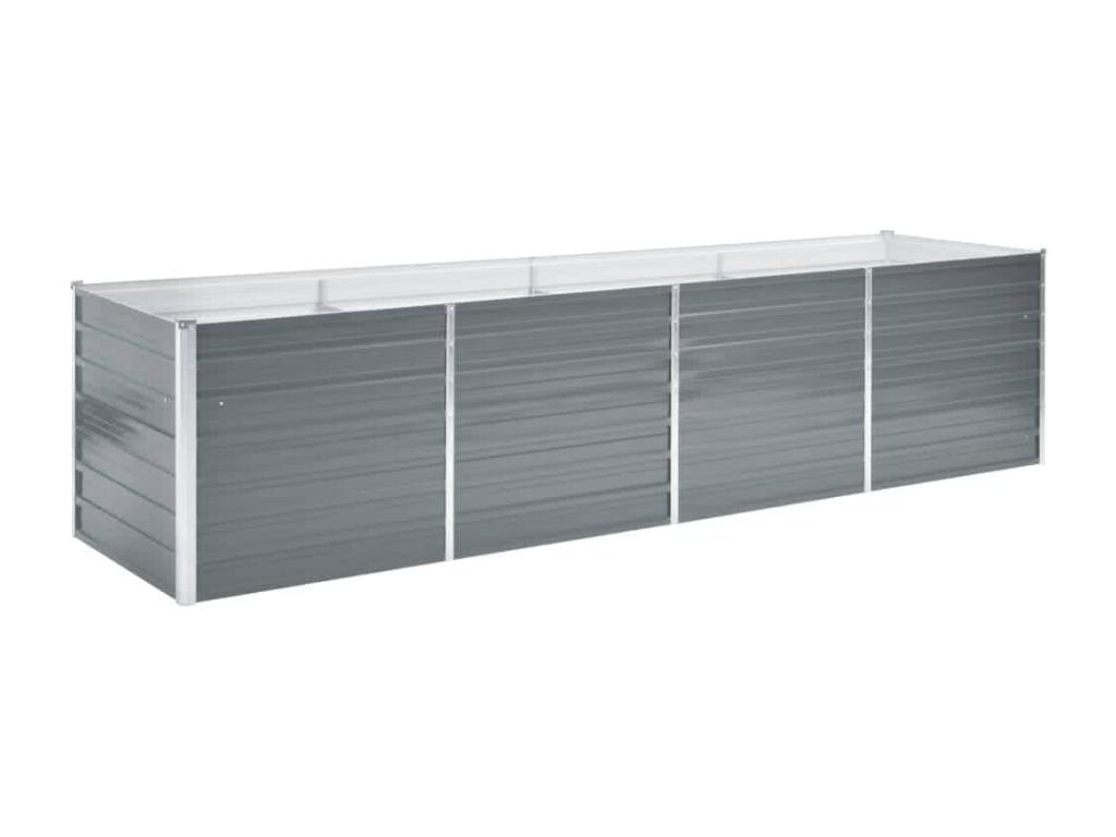 Lit surélevé de jardin Acier galvanisé 320x80x77 cm Gris BAUU65802