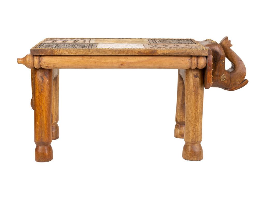 Table basse en bois et métal marron 71x30x37h HPXP94468