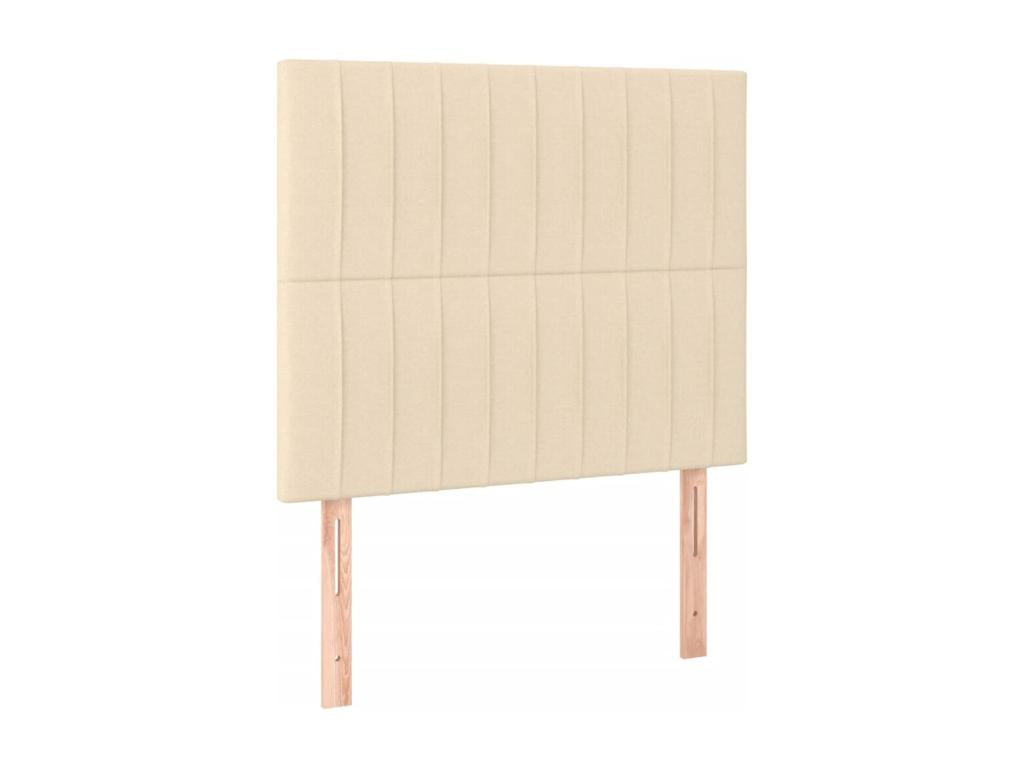 Sommier tapissier avec matelas et LED Crème 90x200 cm Tissu IMTF05923