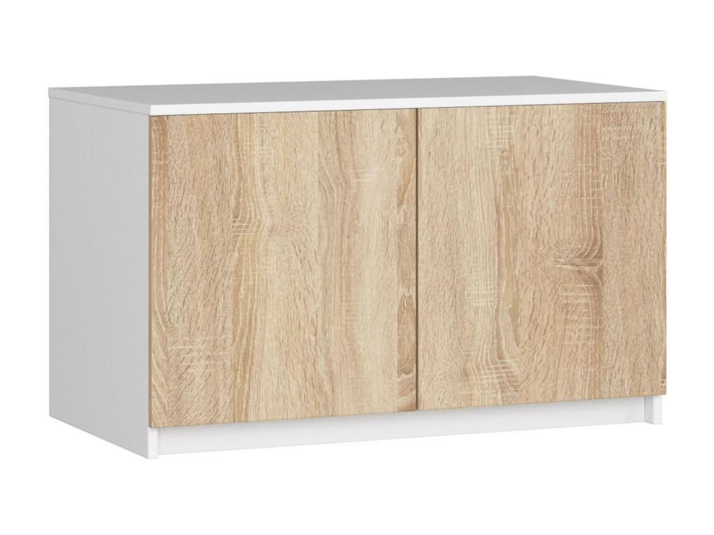 Surmeuble pour armoire Artigeo S90 Blanc 90 cm 2 portes façade Chêne Artigeo 2 étagères 90x51x55 cm PJTX50257