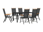 Ensemble à manger de jardin 7 pcs aluminium noir MKBZ23195