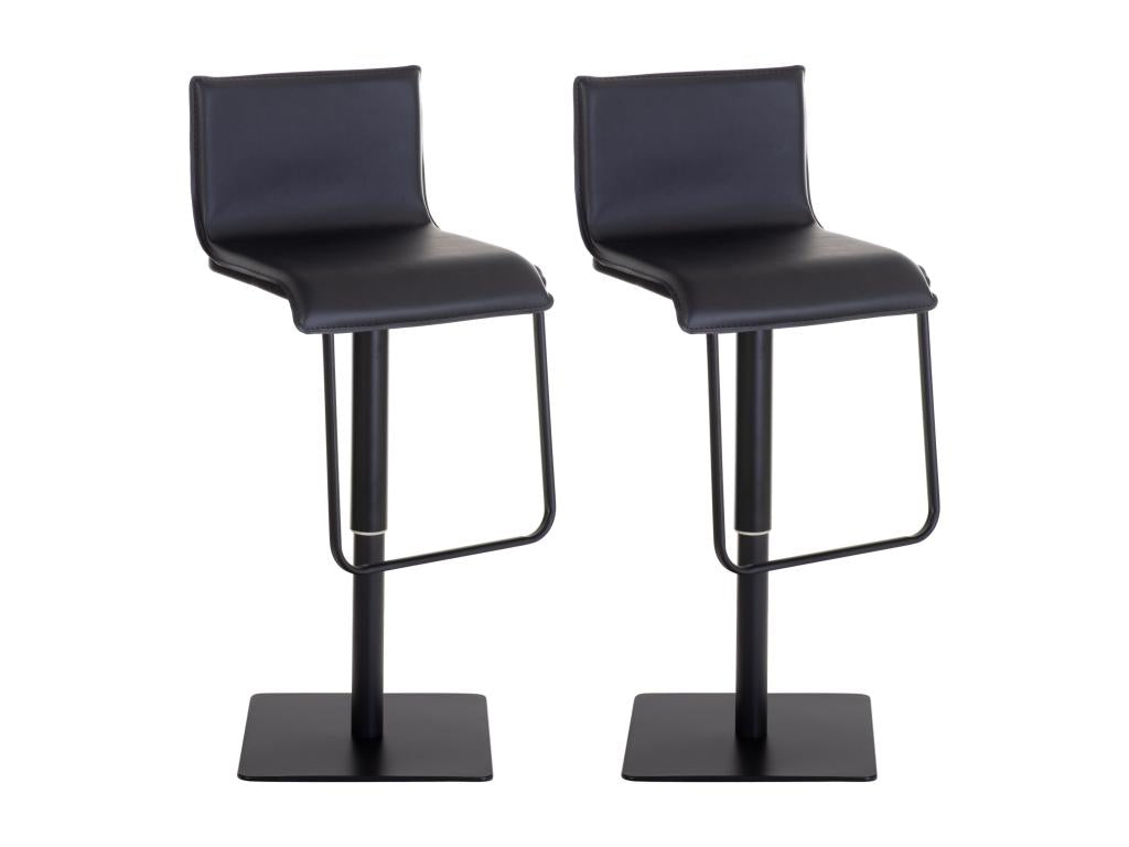 Lot de 2 Tabouret de bar - Similicuir / Métal - Noir - Artigeo XMSK18817