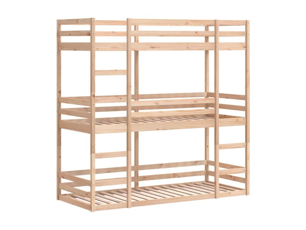 Lit superposé triple 80x200 cm bois de pin massif KFLY52722
