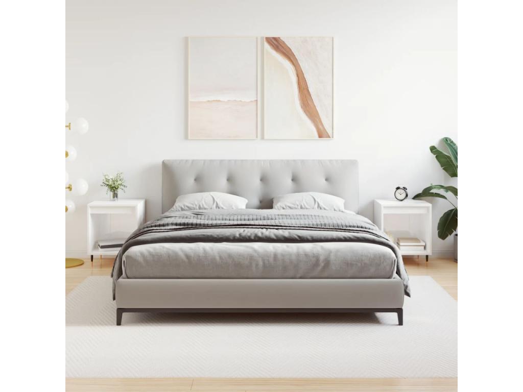 Tables de chevet 2 pièces blanc brillant 40x35x50 cm PEAJ63061