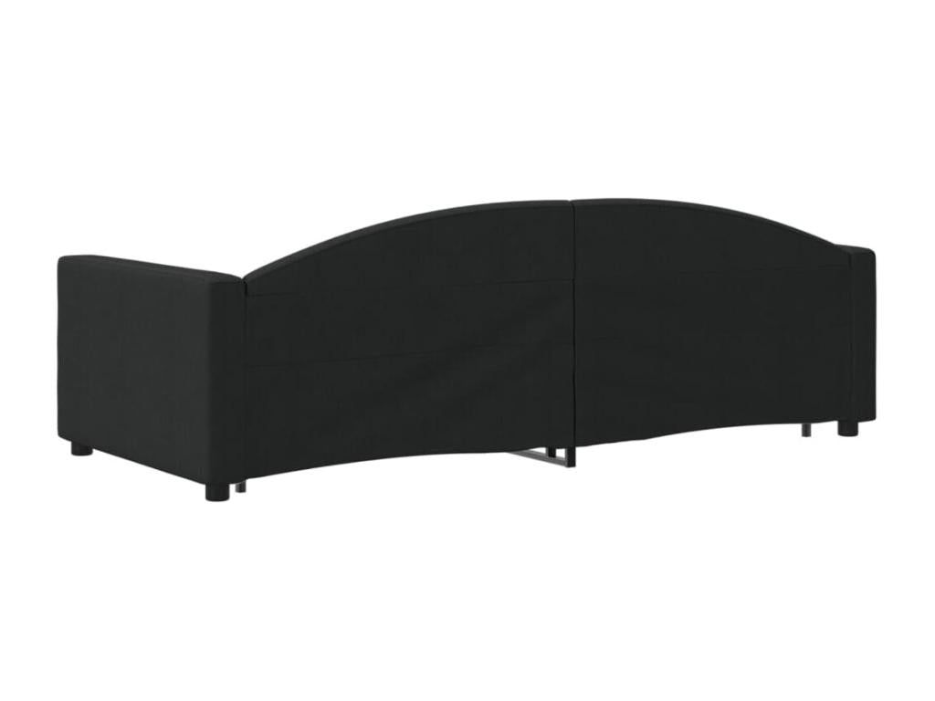 Lit de jour avec gigogne et tiroirs sans matelas noir 90x200 cm LEFR15149