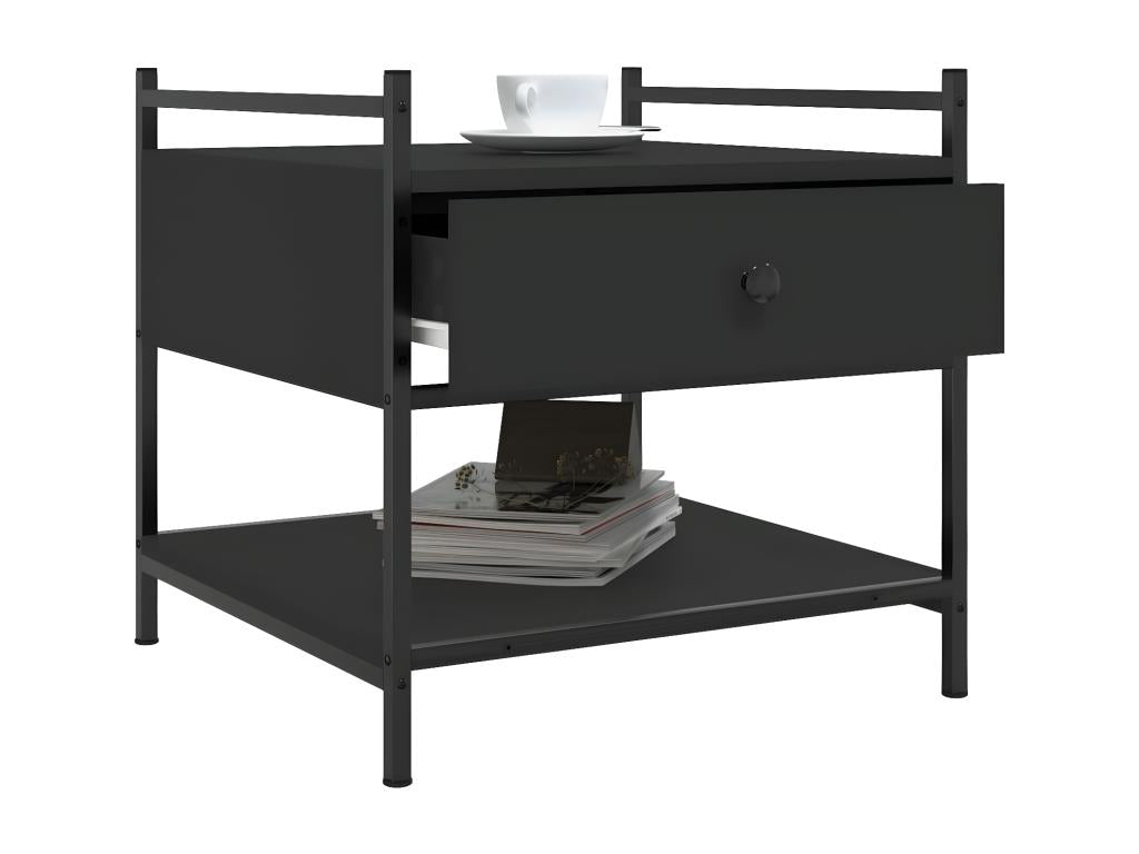 Table basse noire 50x50x50 cm bois d'ingénierie PJZW28123