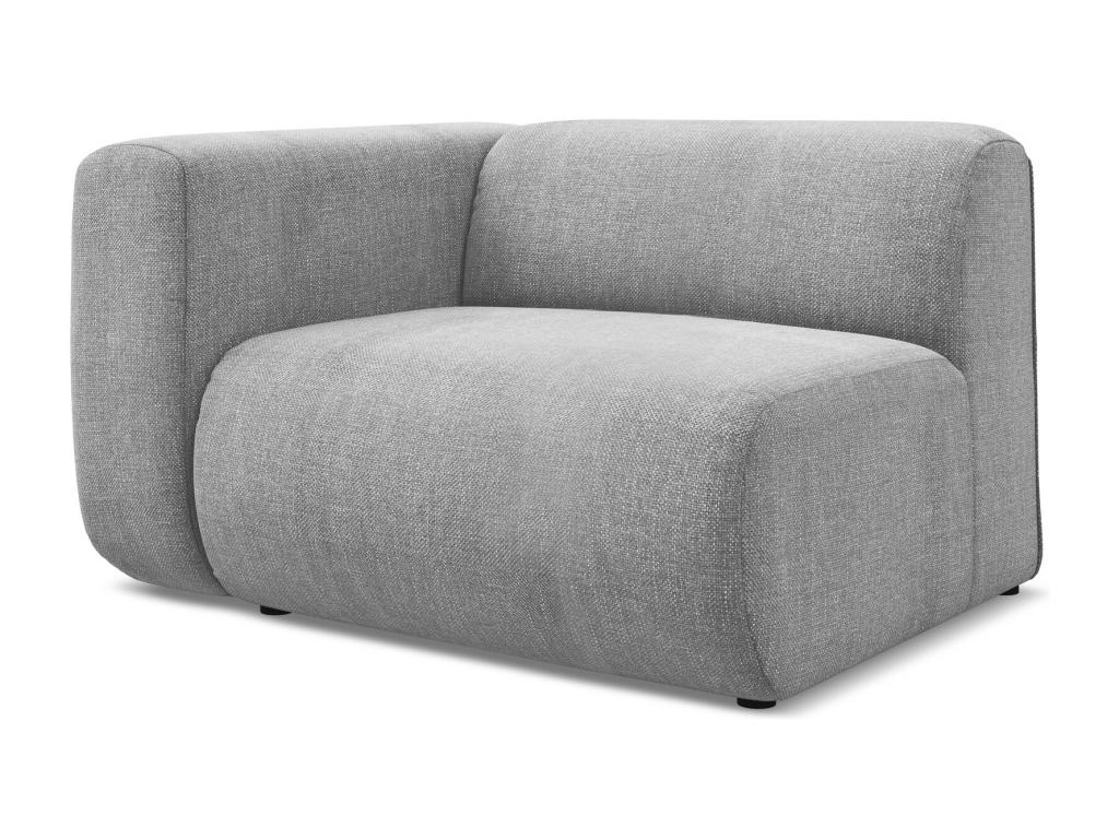 Module avec accoudoirs gauche en tissu chenille - gris clair - Cosymeub LLKI13863