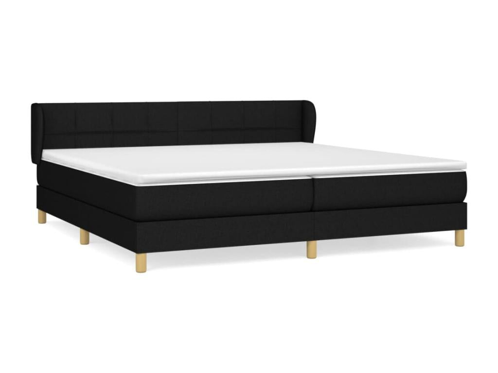 Lit à sommier tapissier avec matelas Noir 200x200 cm Tissu BDKX91180